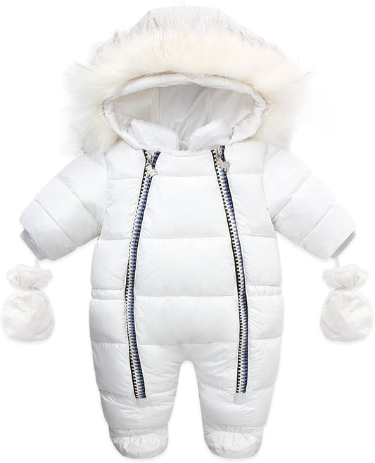 Baby Girl Boy Snowsuit Winter Jacket Clothes Zipper Jumpsuit Hooded Fleece Rompers Long Sleeve Onesies Outwear Outfits P7